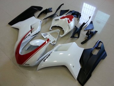 2007-2014 White Red Matte Black Ducati 848 Motorcycle Fairings