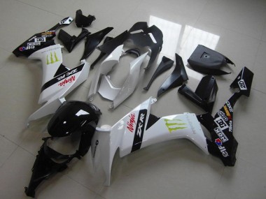 2008-2010 White Glossy Black Red Green Monster Kawasaki ZX10R Motorcycle Fairings