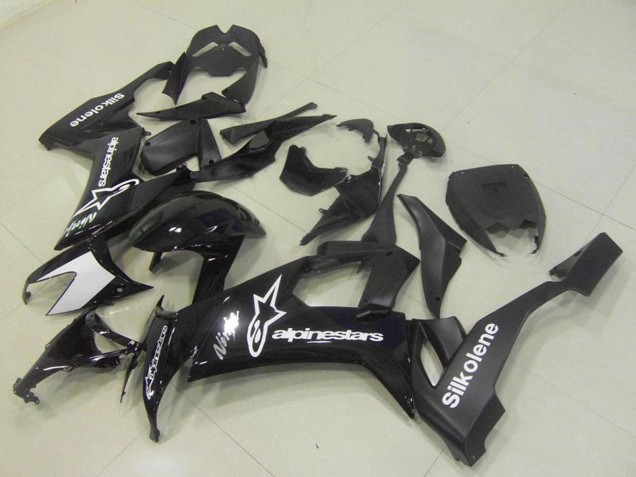 2008-2010 Glossy Black Silkolene Star Kawasaki ZX10R Motorcycle Fairings