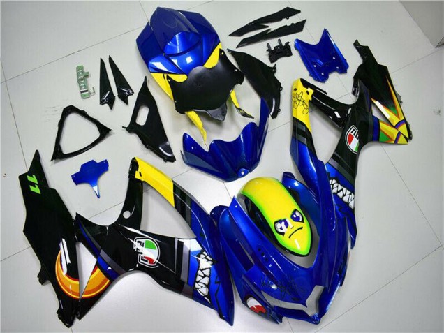 2008-2010 Blue Yellow Shark Suzuki GSXR 600/750 Motorcycle Fairings