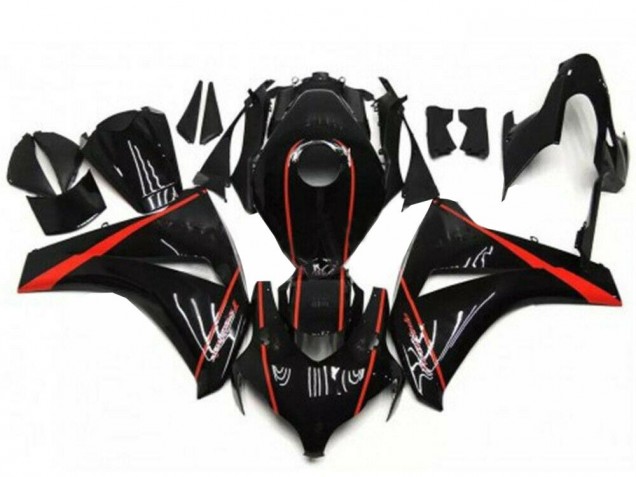 2008-2011 Glossy Black Red Honda CBR1000RR Motorcycle Fairings