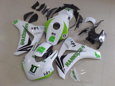 2008-2011 White Green Glossy Black Hannspree 10 Honda CBR1000RR Motorcycle Fairings