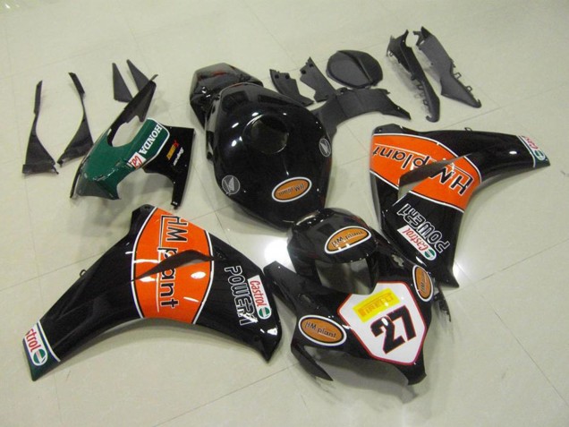 2008-2011 Glossy Black Orange HM Plant 27 Honda CBR1000RR Motorcycle Fairings