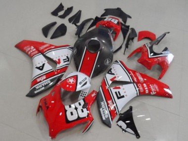 2008-2011 White Red Matte Black Dunlop Fiamm 88 Honda CBR1000RR Motorcycle Fairings