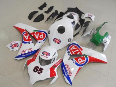 2008-2011 White Red Blue Pata 65 Honda CBR1000RR Motorcycle Fairings