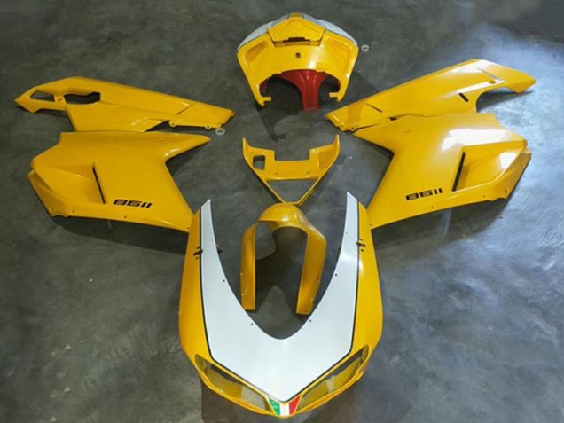 2008-2012 White Yellow Kawasaki EX250 Motorcycle Fairings