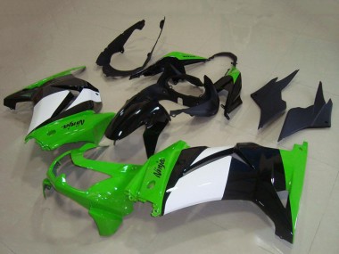 2008-2012 Green White Glossy Black Kawasaki ZX250R Motorcycle Fairings