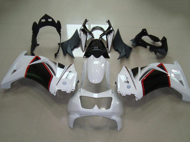 2008-2012 White Red Glossy Black Kawasaki ZX250R Motorcycle Fairings
