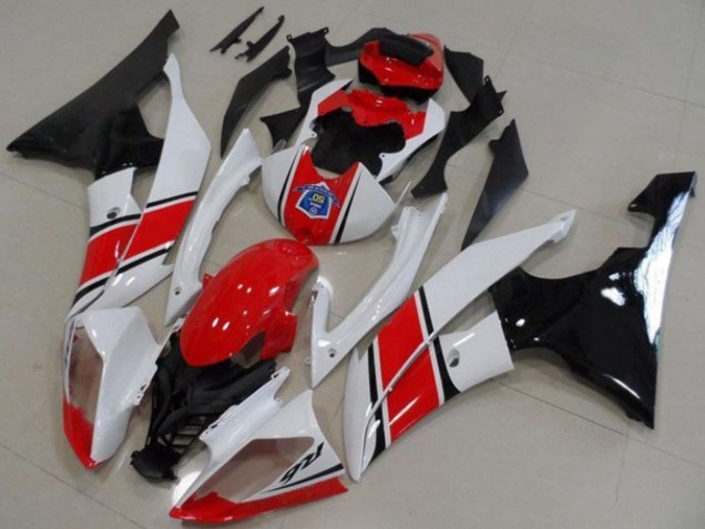 2008-2016 White Red Glossy Black Yamaha YZF R6 Motorcycle Plastics