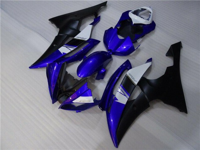 2008-2016 White Blue Matte Black Yamaha YZF R6 Motorcycle Fairings