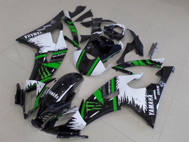 2008-2016 White Glossy Black Green Monster Motul Yamaha YZF R6 Motorcycle Fairings