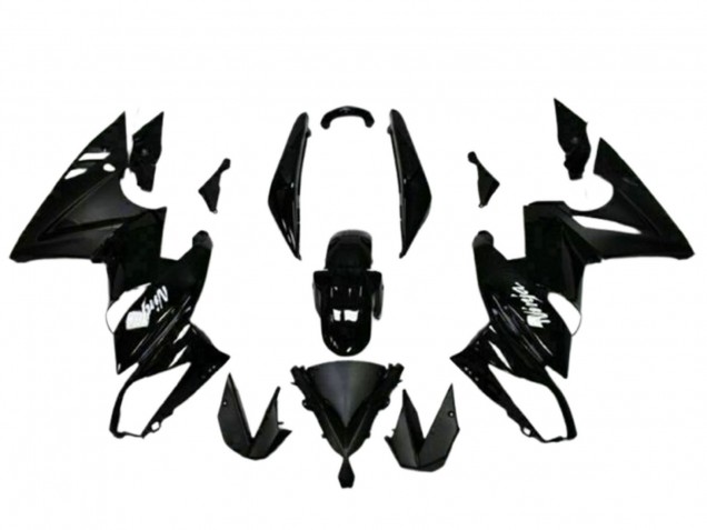 2009-2011 Glossy Black White Decal Kawasaki EX650 Motorcycle Fairings