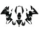 2009-2011 Glossy Black White Decal Kawasaki EX650 Motorcycle Fairings