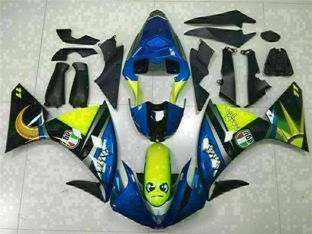 2009-2011 Blue Yellow Shark Yamaha YZF R1 Motorcycle Fairings