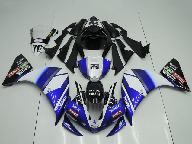 2009-2011 White Blue Black Sterilgarda Yamaha YZF R1 Motorcycle Fairings