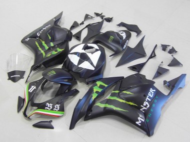 2009-2012 Matte Black Blue Green Monster Honda CBR600RR Motorcycle Fairings