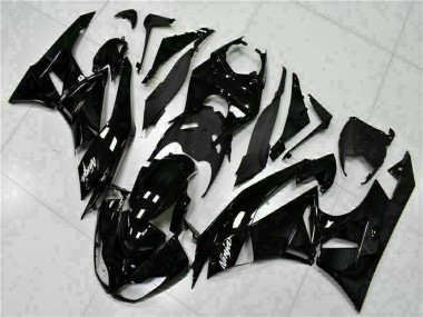 2009-2012 Glossy Black White Ninja Kawasaki ZX6R Motorcycle Fairings