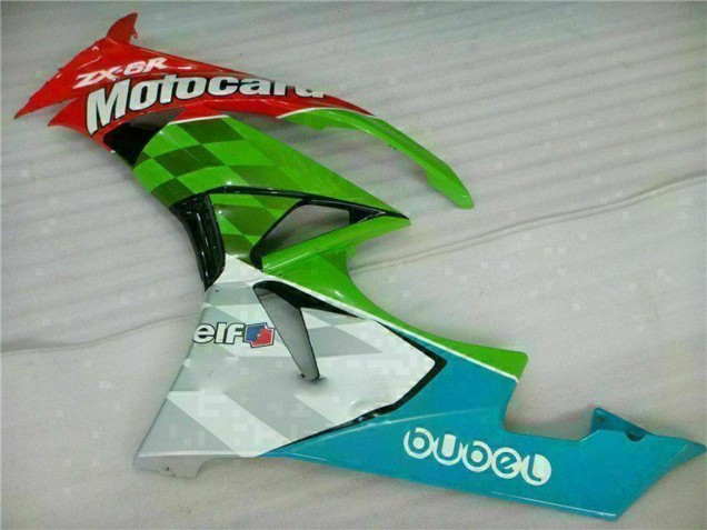 2009-2012 Green White Red Black Blue Motocard Kawasaki ZX6R Motorcycle Fairings