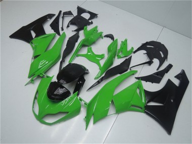 2009-2012 Green Glossy Black Kawasaki ZX6R Motorcycle Fairing Kits