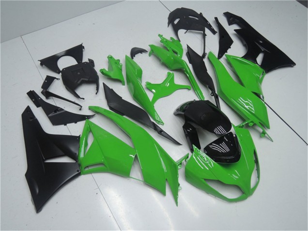 2009-2012 Green Glossy Black Kawasaki ZX6R Motorcycle Fairing Kits