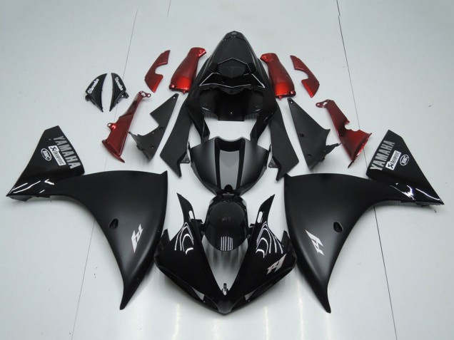 2012-2014 Glossy Black Matte Black Red Yamaha YZF R1 Motorcycle Fairings