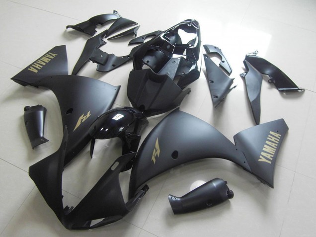 2012-2014 Glossy Black Matte Black Gold Decals Yamaha YZF R1 Motorcycle Fairing