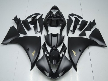 2012-2014 Glossy Black Matte Black Gold Decals Yamaha YZF R1 Motorcycle Fairings