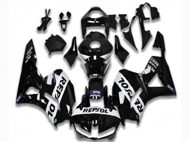 2013-2023 Glossy Black White Repsol Honda CBR600RR Motorcycle Fairings