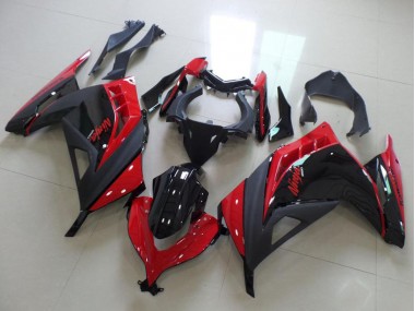 2013-2018 Red Glossy Black Matte Black Kawasaki ZX300R Motorcycle Fairings