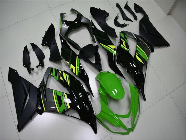 2013-2018 Green Yellow Glossy Black Matte Black Kawasaki ZX6R Motorcycle Fairings