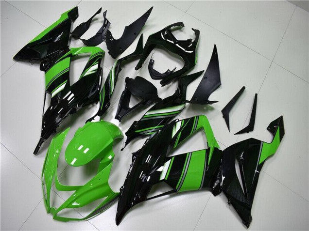 2013-2018 Green Glossy Black Kawasaki ZX6R Bike Fairings
