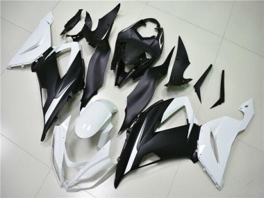 2013-2018 White Matte Black Kawasaki ZX6R Abs Fairings