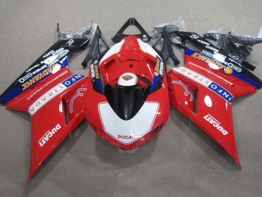 2007-2014 Red White Black Info Strada Advance Ducati 1098 Motorcycle Fairings