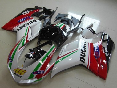 2007-2014 Red White Black Green Tim 46 Ducati 1098 Motorcycle Fairings