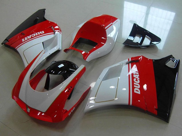1993-2005 White Red Glossy Black Ducati 916 Motorcycle Fairings