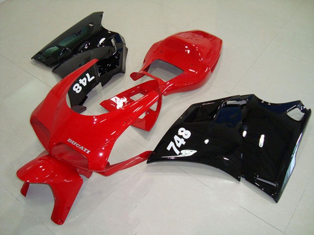 1993-2005 Red Glossy Black Ducati 748 Motorcycle Fairings