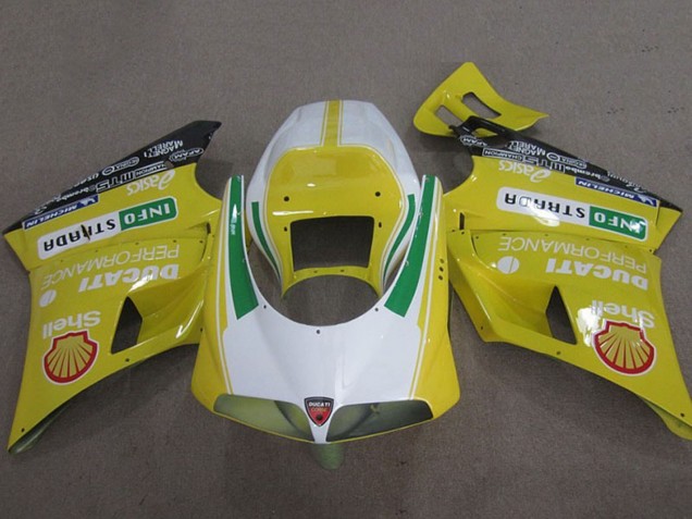 1993-2005 Yellow White Green Shell Info Strrda Ducati 748 Motorcycle Fairings