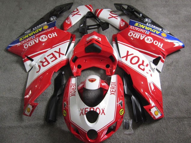 2005-2006 White Red Blue Glossy Black Xerox Ducati 749 Motorcycle Fairings