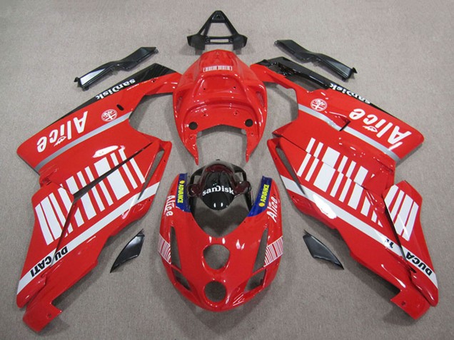 2005-2006 Red White Glossy Black Alice Sandisk Ducati 749 999 Motorcycle Fairings