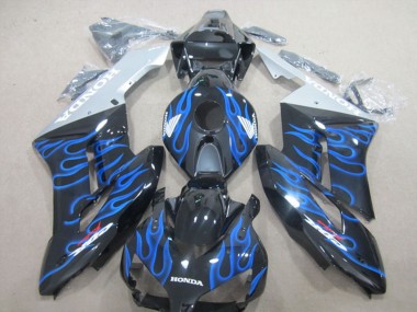 2004-2005 Glossy Black Blue Flame Honda CBR1000RR Motorcycle Fairings
