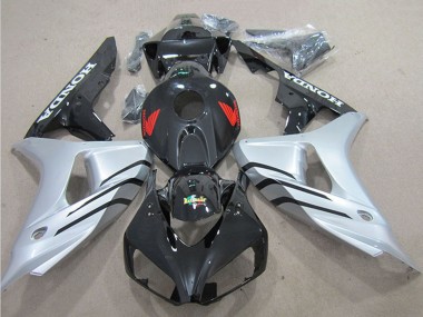 2006-2007 Silver Glossy Black Honda CBR1000RR Bike Fairings