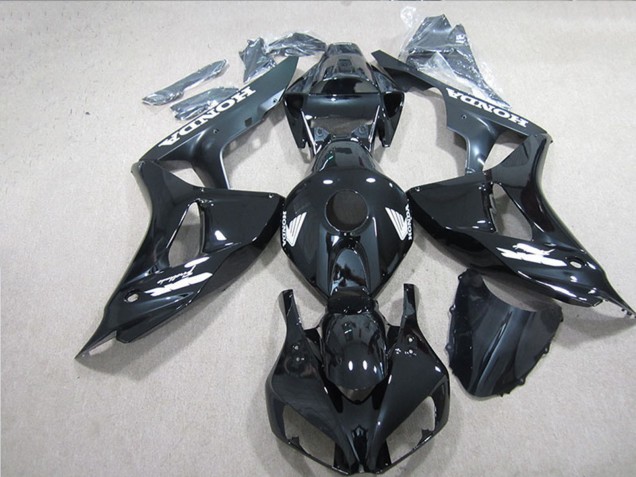 2006-2007 Glossy Black White Decals Honda CBR1000RR Motorcycle Fairings
