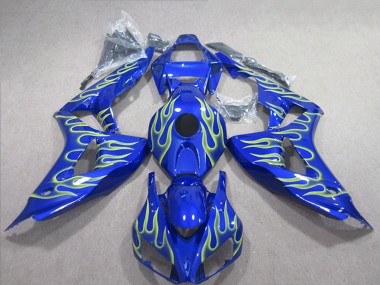 2006-2007 Blue Green Flame Honda CBR1000RR Motorcycle Fairings