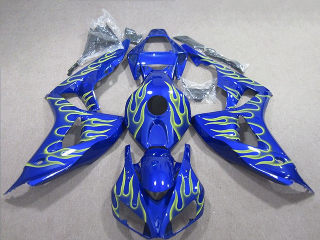 2006-2007 Blue Green Flame Honda CBR1000RR Motorcycle Fairings