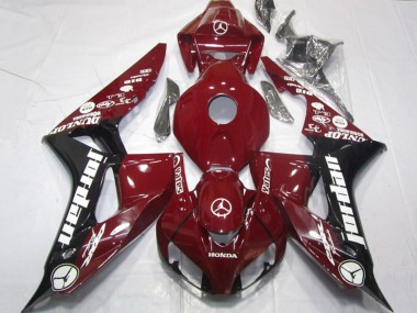 2006-2007 Maroon Red Glossy Black White Jordan Honda CBR1000RR Motorcycle Fairings