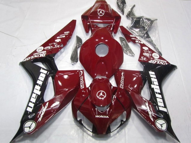 2006-2007 Maroon Red Glossy Black White Jordan Honda CBR1000RR Motorcycle Fairings