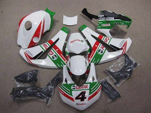2008-2011 White Red Green Castrol 4 Honda CBR1000RR Motorcycle Fairings