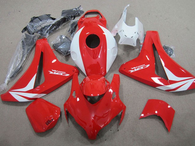 2008-2011 White Red Fireblade Honda CBR1000RR Motorcycle Fairings
