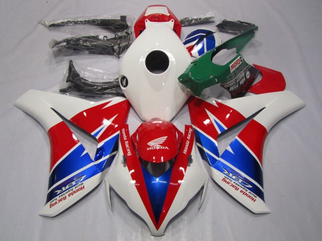 2008-2011 White Red Blue Racing Honda CBR1000RR Motorcycle Fairings