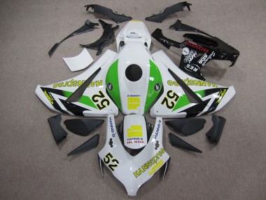 2008-2011 White Green Yellow Glossy Black Hannspree 52 Honda CBR1000RR Motorcycle Fairings